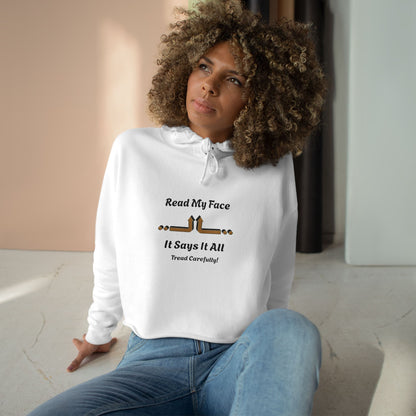 Read My Face Crop Hoodie | Minimal Graphic