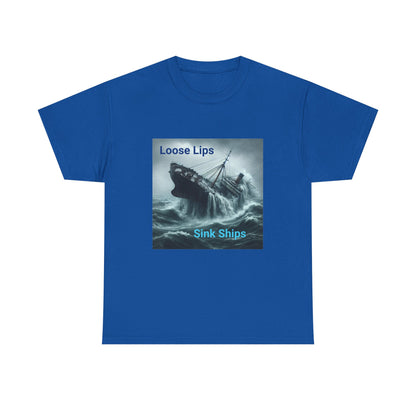 Loose Lips Sink Ships T‑Shirt — Nautical Vintage Shipwreck Tee