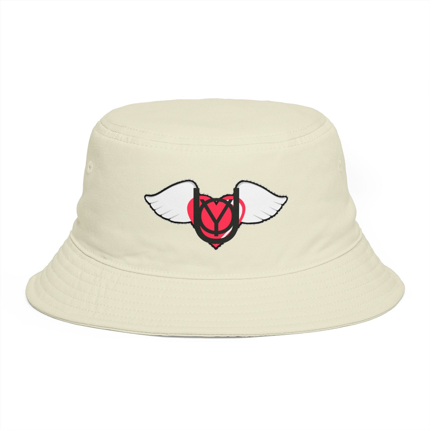 Embrace You Logo Bucket Hat — Cute Retro Winged Heart Sun Hat