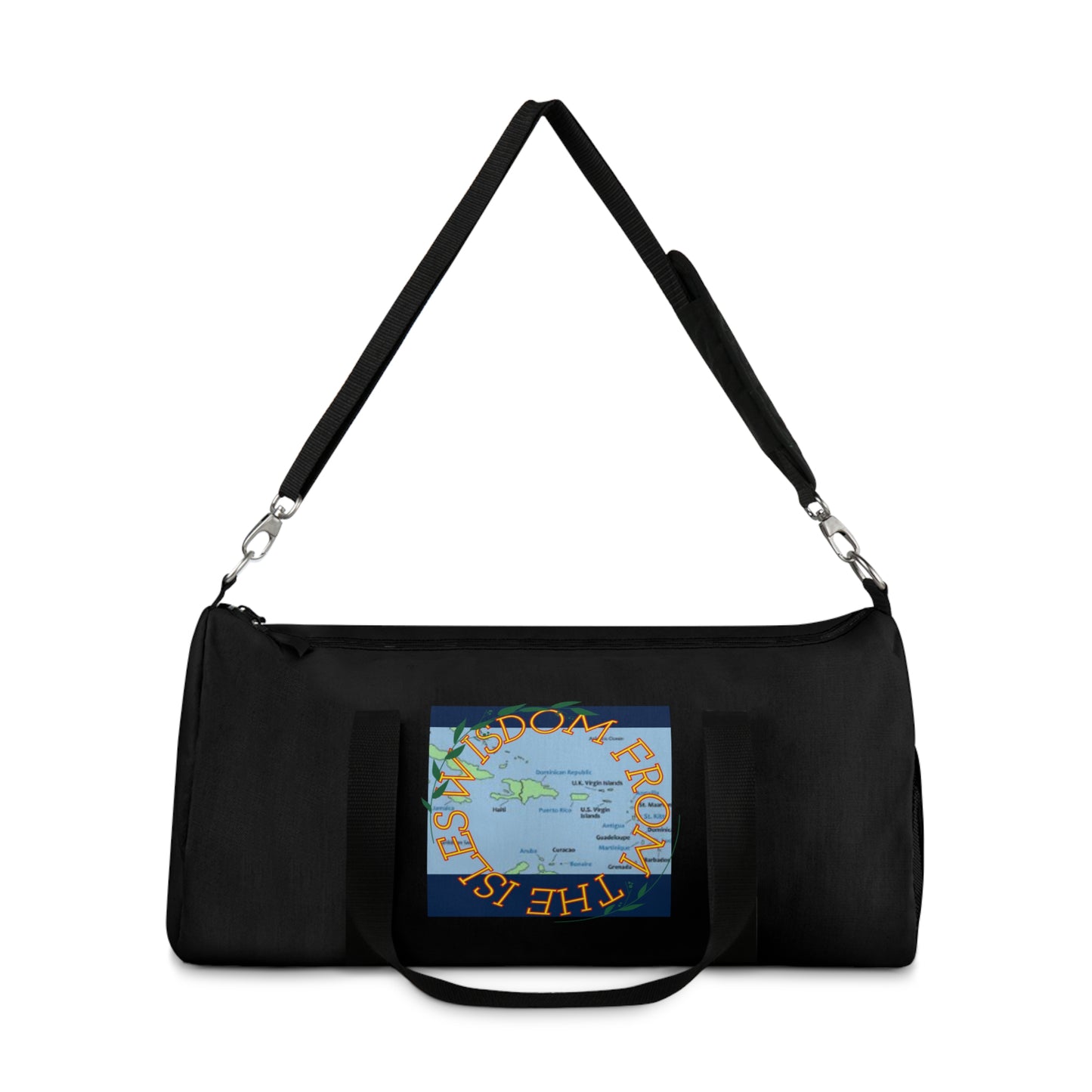 Travel Duffel Bag — 'Wisdom from the Isles Map Black