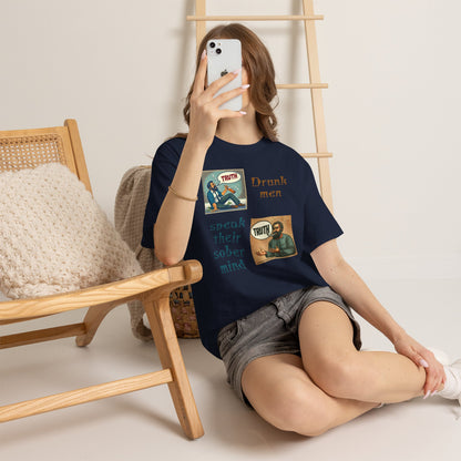 Drunk Men Sober Mind" Vintage Truth Design —  Graphic Tee