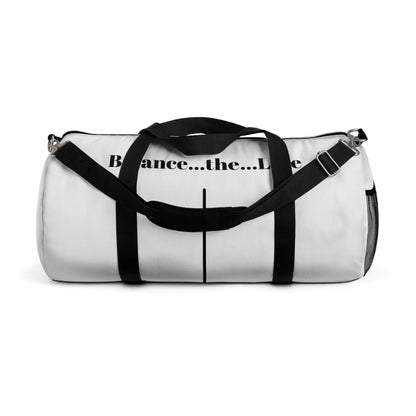 Balance...the...Line Duffel Bag — White Gym & Travel Tote