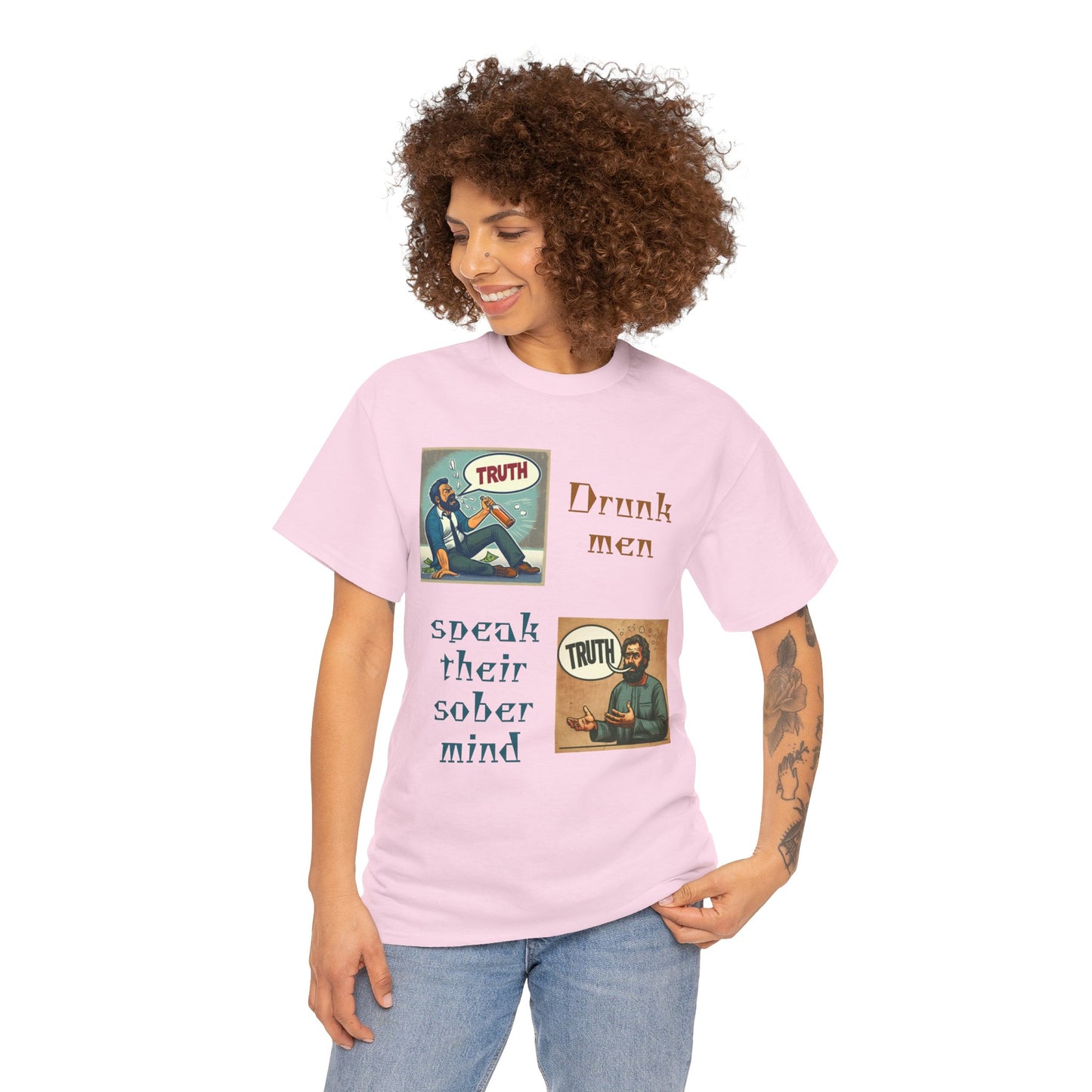 Drunk Men Sober Mind" Vintage Truth Design —  Graphic Tee