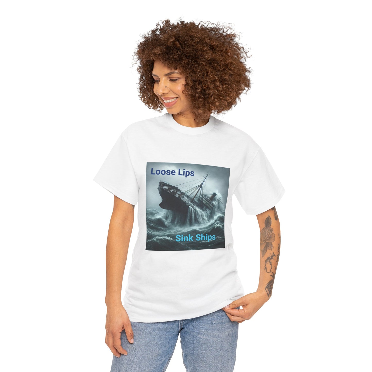 Loose Lips Sink Ships T‑Shirt — Nautical Vintage Shipwreck Tee