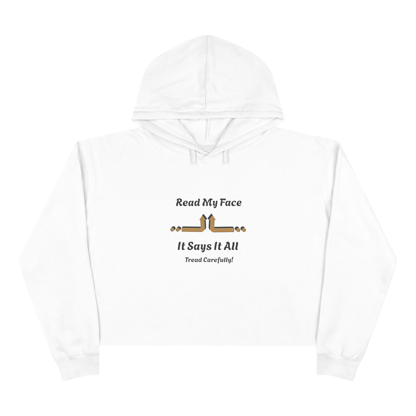 Read My Face Crop Hoodie | Minimal Graphic