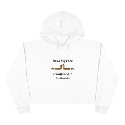 Read My Face Crop Hoodie | Minimal Graphic