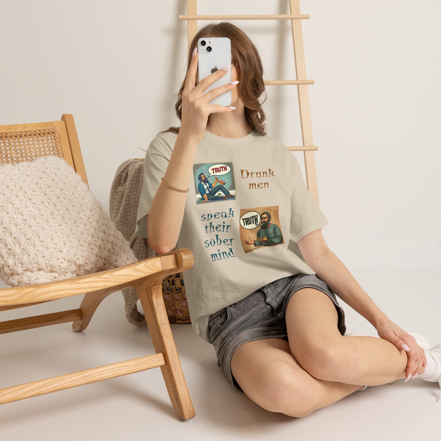 Drunk Men Sober Mind" Vintage Truth Design —  Graphic Tee