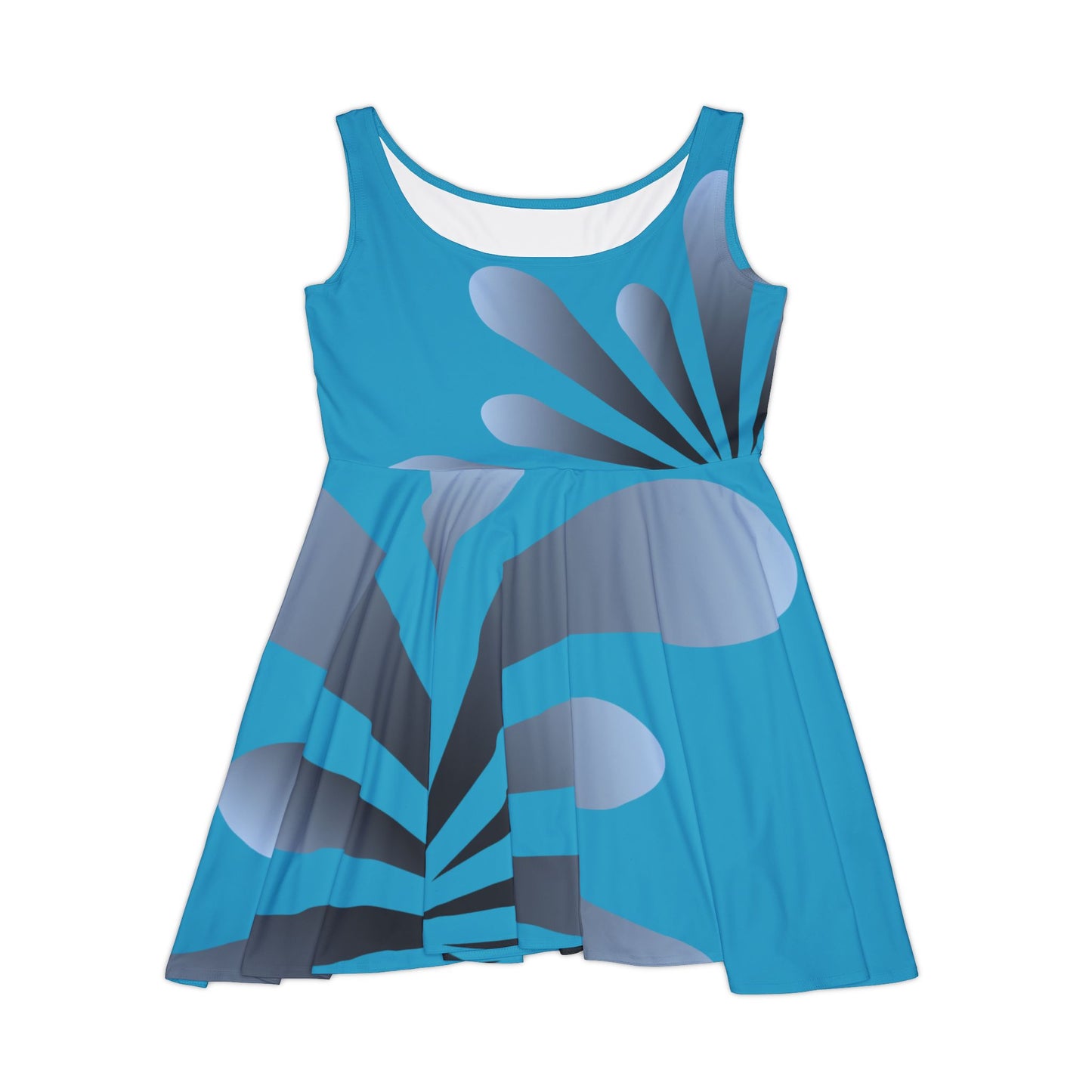 Abstract Print Skater Dress Ocean