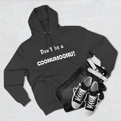 Playful Fleece Hoodie with Witty Text - Coonumoonu!