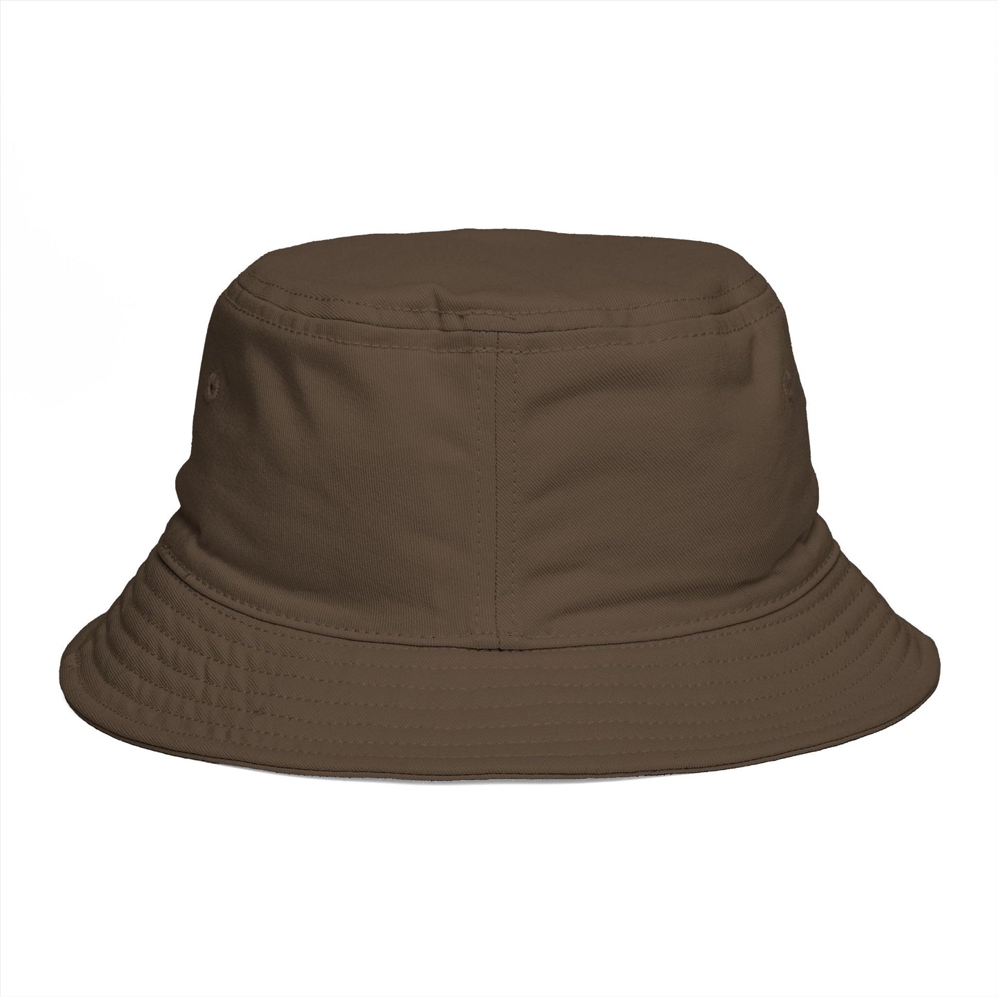 BVT Monogram Bucket Hat — Brown Casual Streetwear Sun Hat