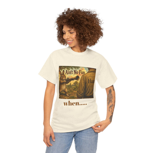 Vintage Bunny Graphic Wisdom Tee — "Ain't No Fun When..."