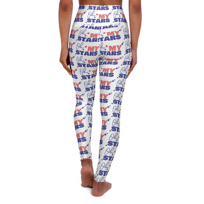 High-Waist 'Stars' Yoga Leggings — All-Over Print