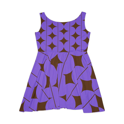 Abstract Print Skater Dress Earthen