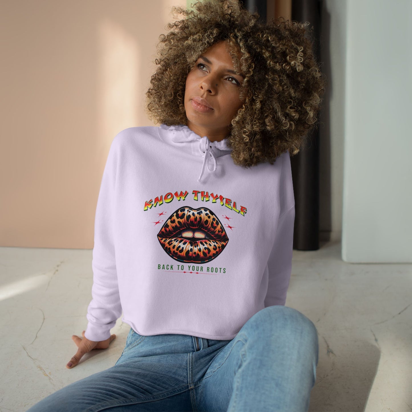 Know Thyself Crop Hoodie | Animal Print Graphic