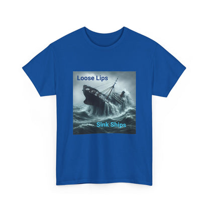 Loose Lips Sink Ships T‑Shirt — Nautical Vintage Shipwreck Tee