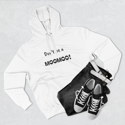 Playful Fleece Hoodie with Witty Text - Moomoo!