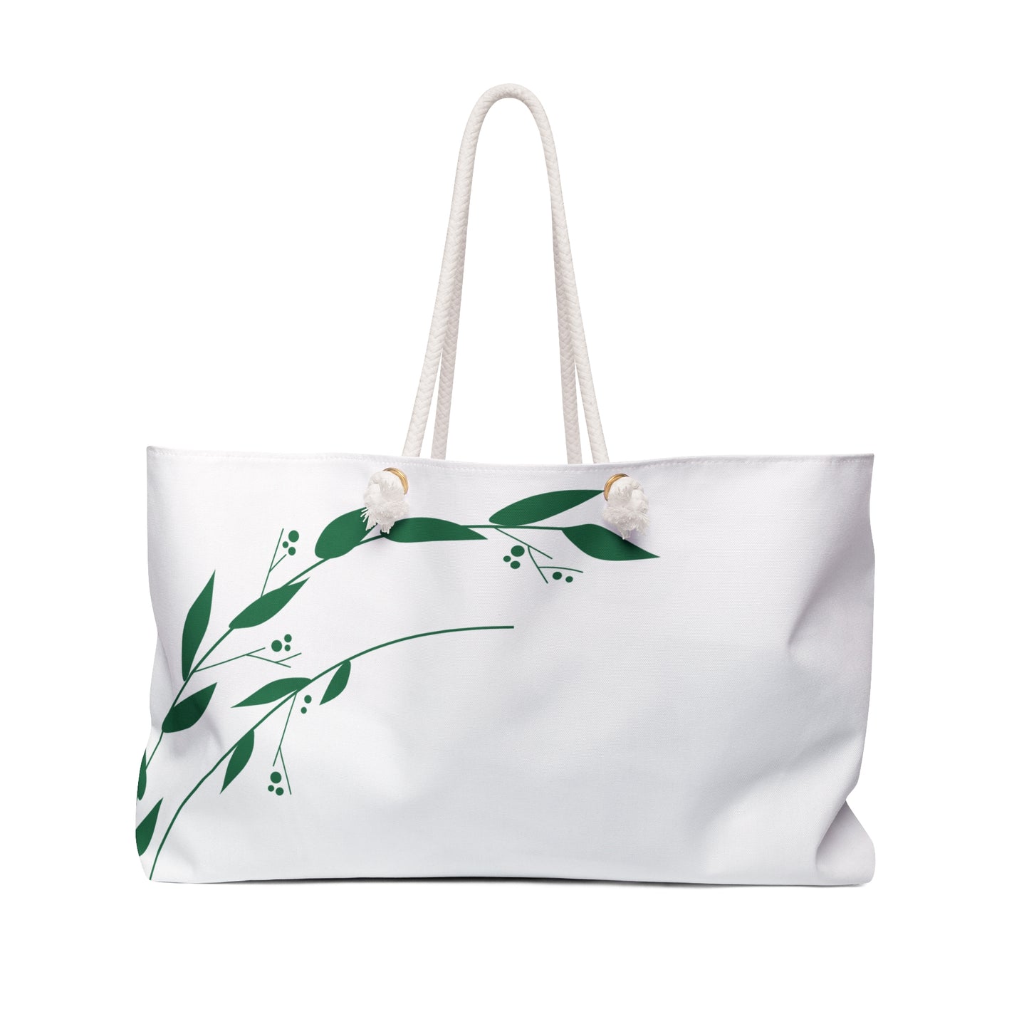 Autumn Leaf Weekender Bag – White Botanical Travel Tote