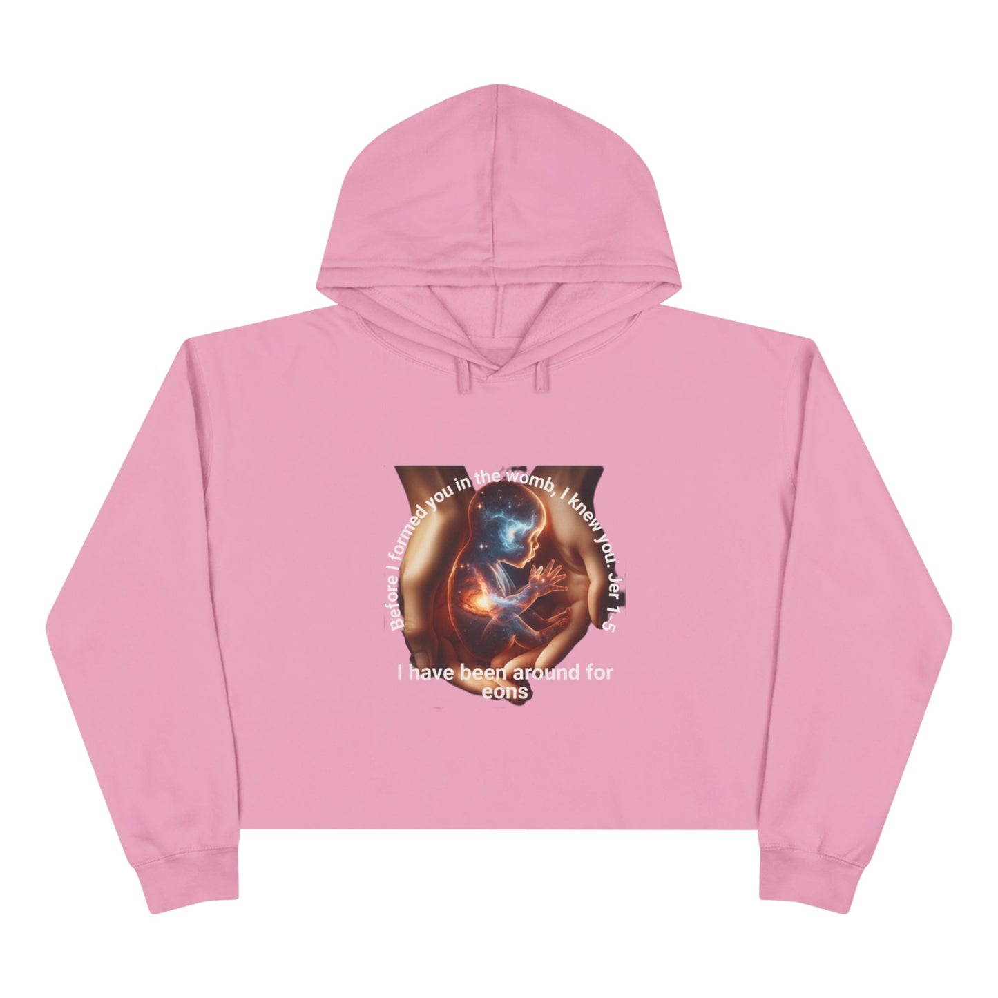 Celestial Cosmic Souls Crop Hoodie | Creator Hands Graphic