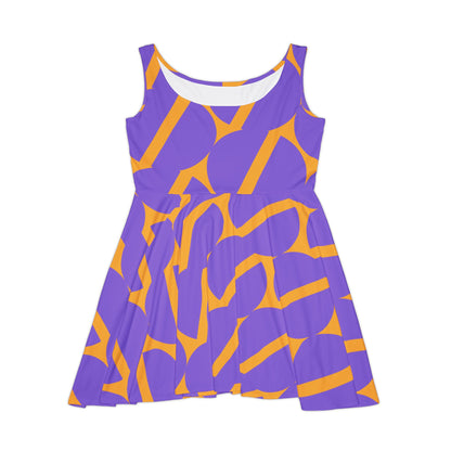 Abstract Print Skater Dress Earthen
