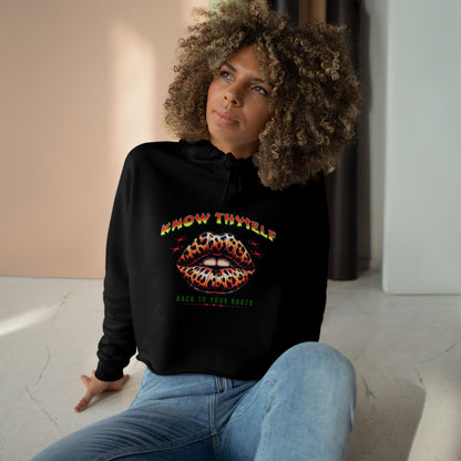 Know Thyself Crop Hoodie | Animal Print Graphic
