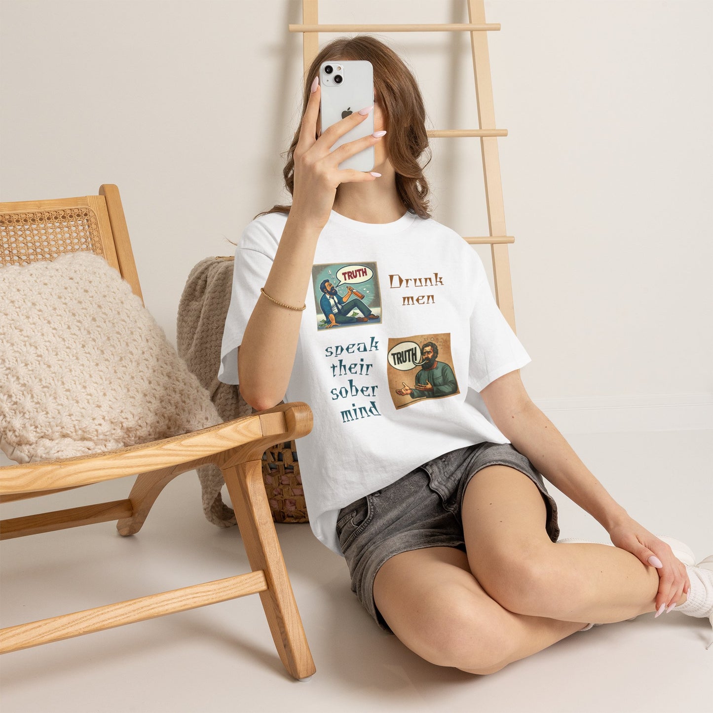 Drunk Men Sober Mind" Vintage Truth Design —  Graphic Tee