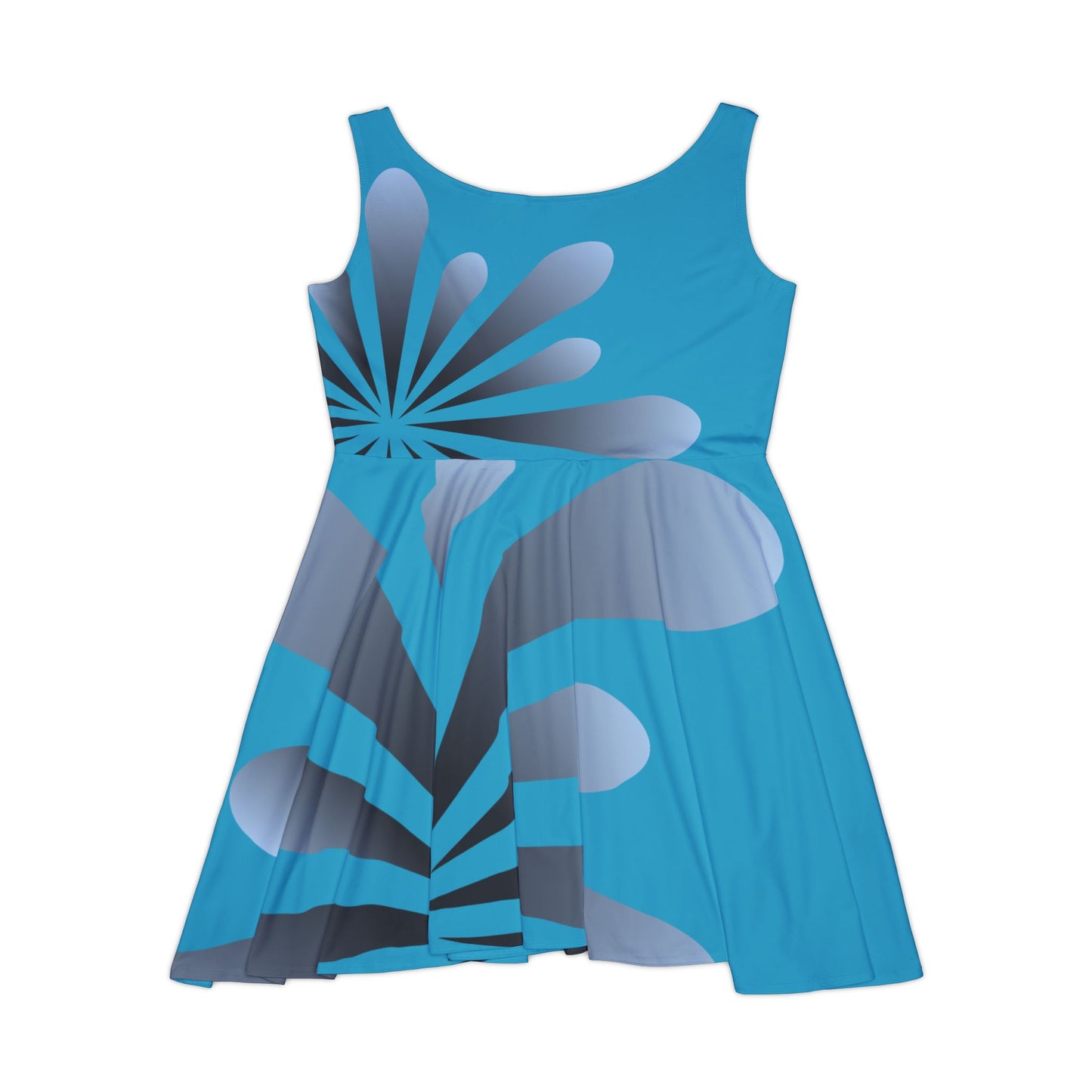 Abstract Print Skater Dress Ocean