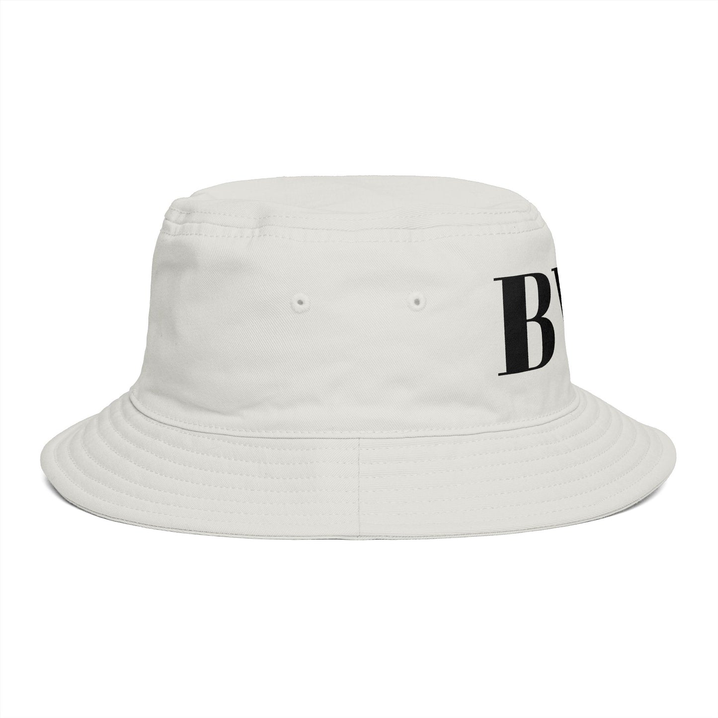 BVT Monogram Bucket Hat — Brown Casual Streetwear Sun Hat