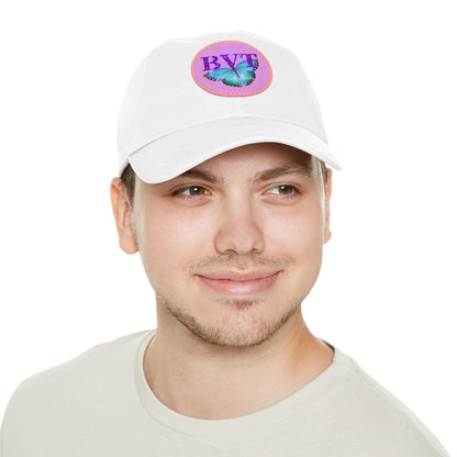 Butterfly Patch Dad Hat — BVT Logo White Cap