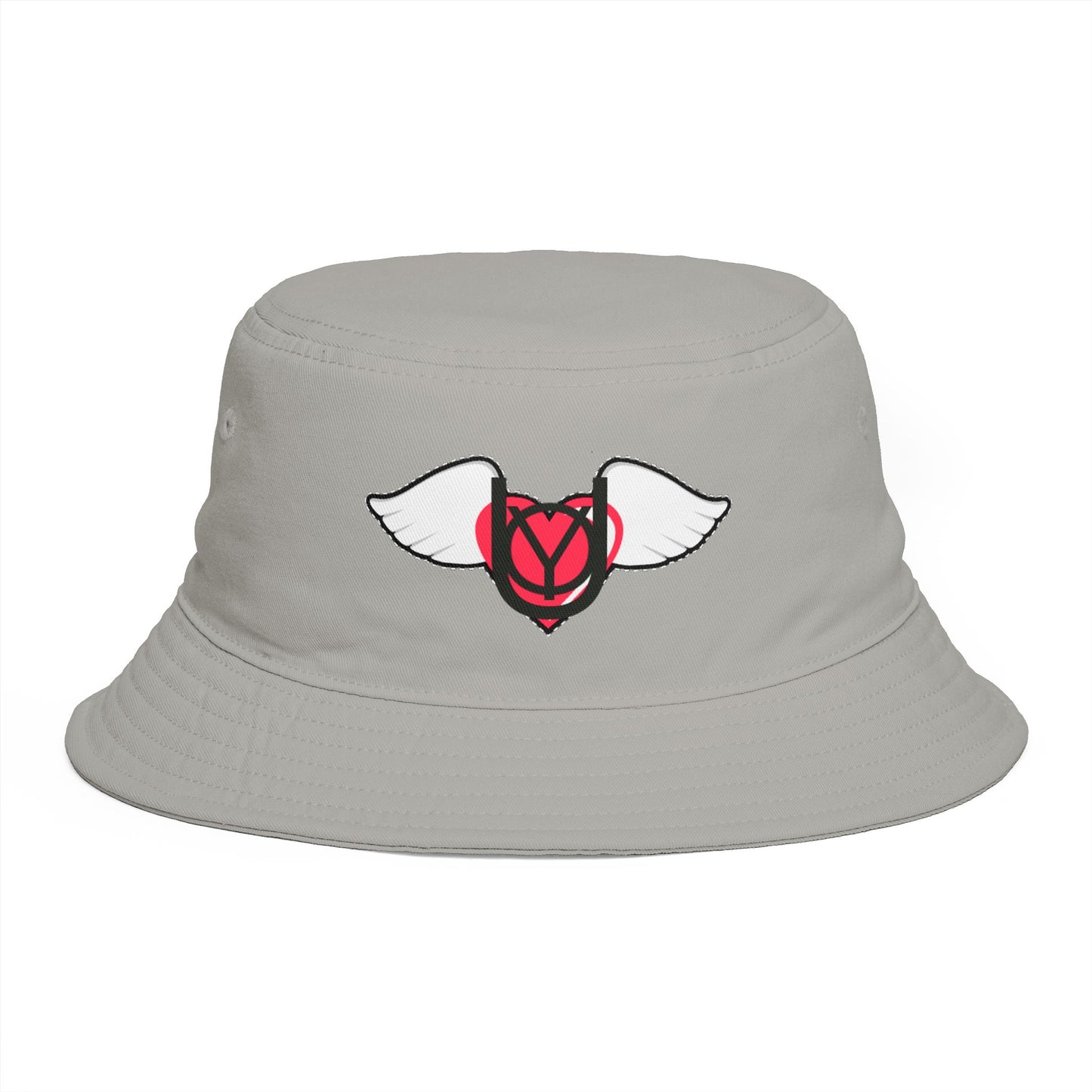 Embrace You Logo Bucket Hat — Cute Retro Winged Heart Sun Hat