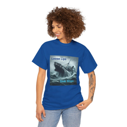 Loose Lips Sink Ships T‑Shirt — Nautical Vintage Shipwreck Tee