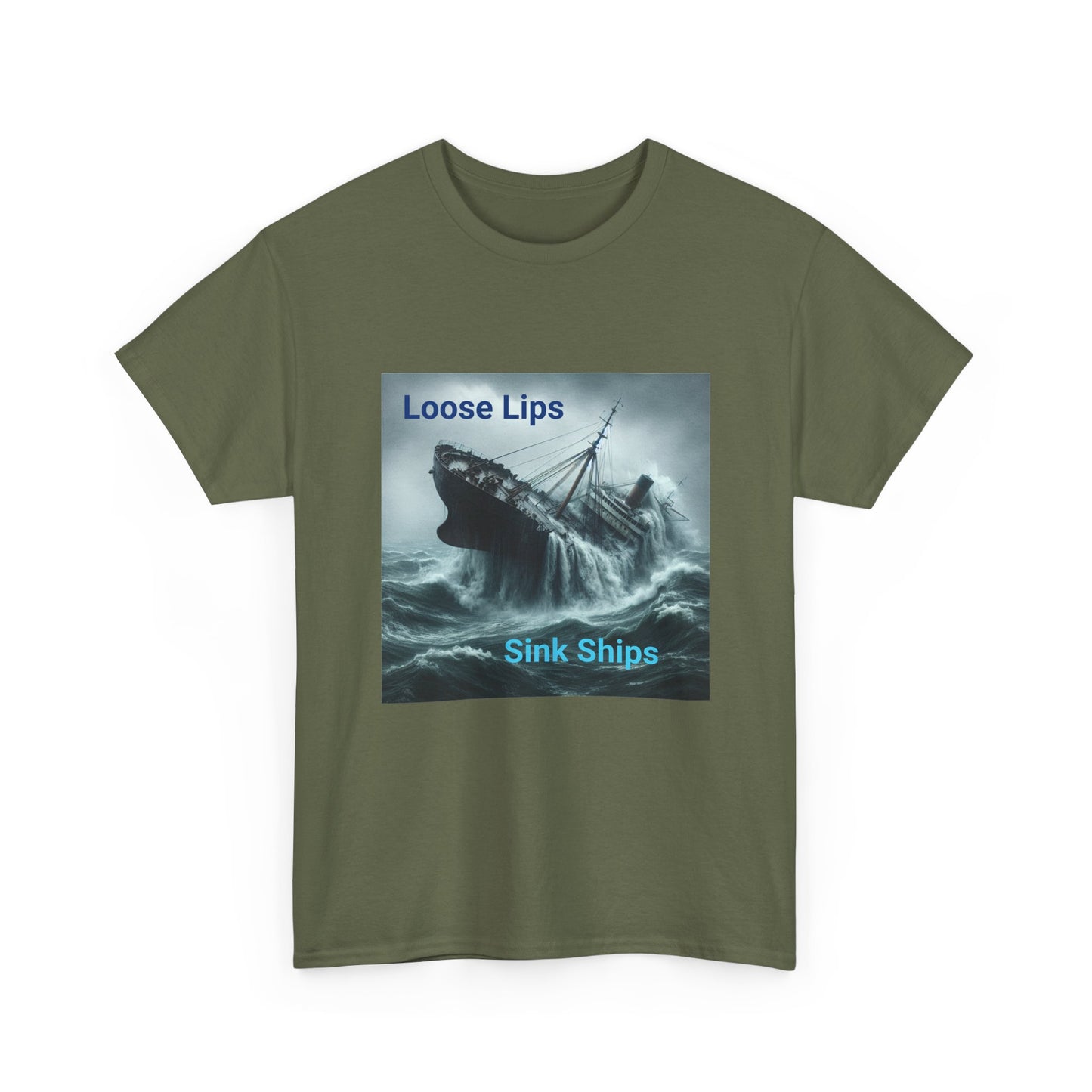 Loose Lips Sink Ships T‑Shirt — Nautical Vintage Shipwreck Tee