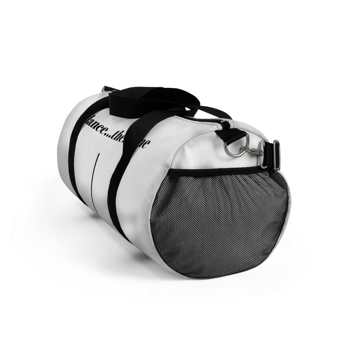 Balance...the...Line Duffel Bag — White Gym & Travel Tote