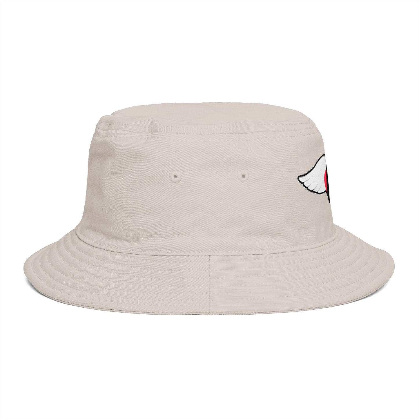 Embrace You Logo Bucket Hat — Cute Retro Winged Heart Sun Hat