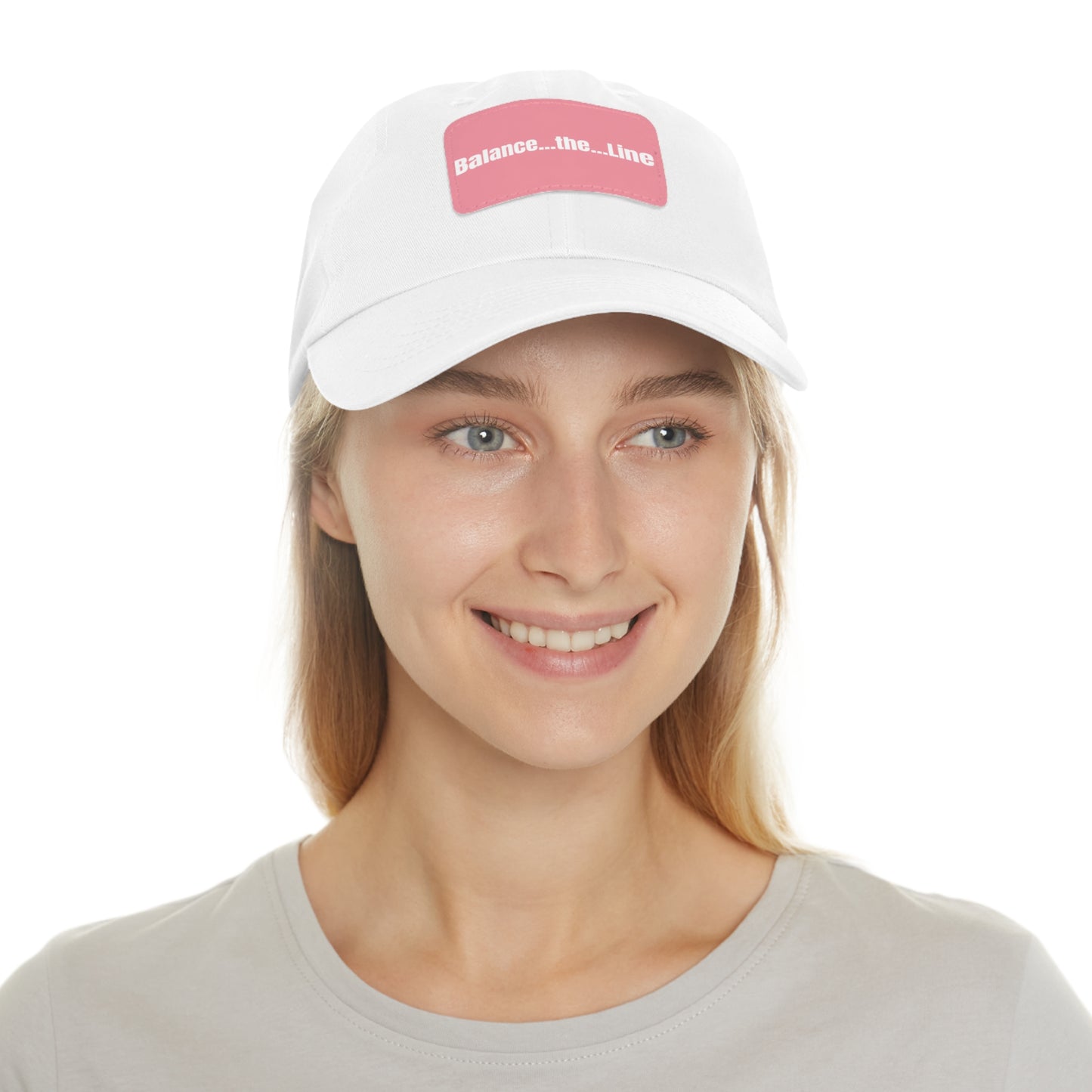 "Balance...the...Line" Statement Cap — White Dad Hat