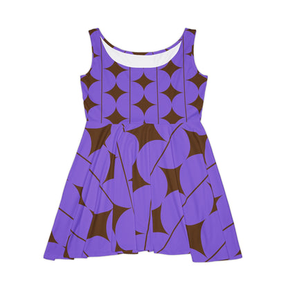 Abstract Print Skater Dress Earthen