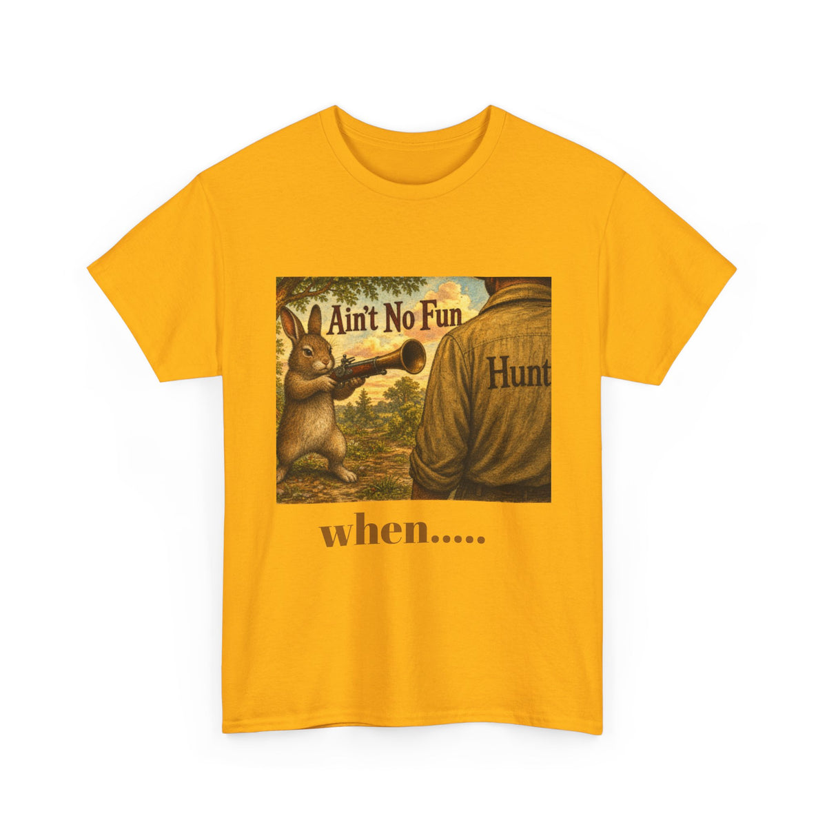 Vintage Bunny Graphic Wisdom Tee — "Ain't No Fun When..."