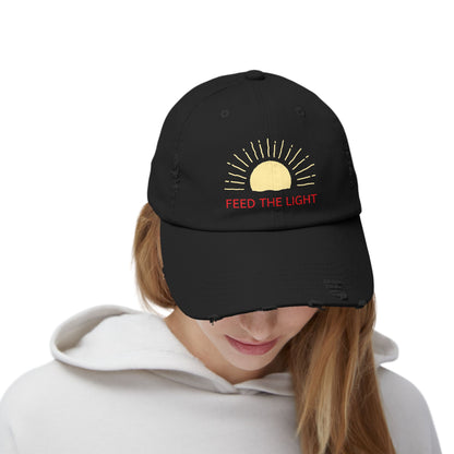 Feed The Light Unisex Distressed Cap