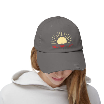 Feed The Light Unisex Distressed Cap