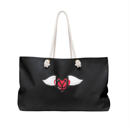 Embrace You Weekender Bag – Winged Heart Black Travel Tote
