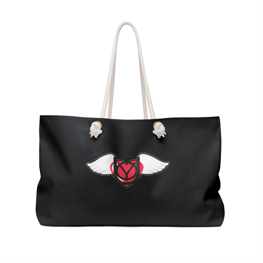 Embrace You Weekender Bag – Winged Heart Black Travel Tote