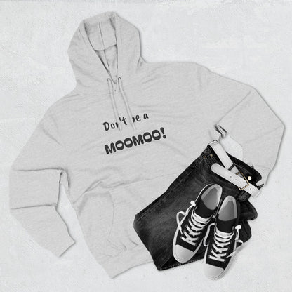 Playful Fleece Hoodie with Witty Text - Moomoo!