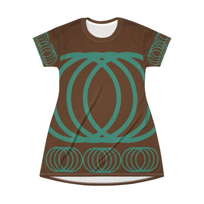 T-Shirt Dress Bohemian Brown