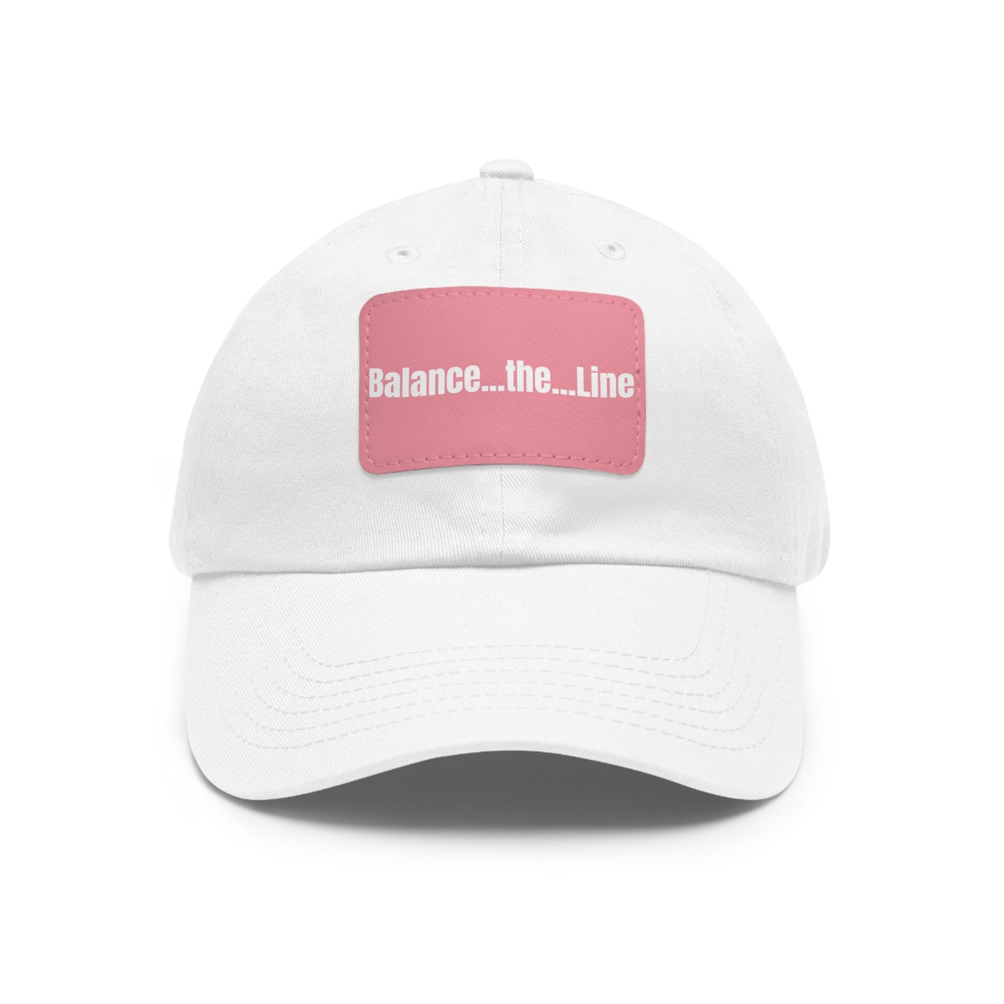 "Balance...the...Line" Statement Cap — White Dad Hat