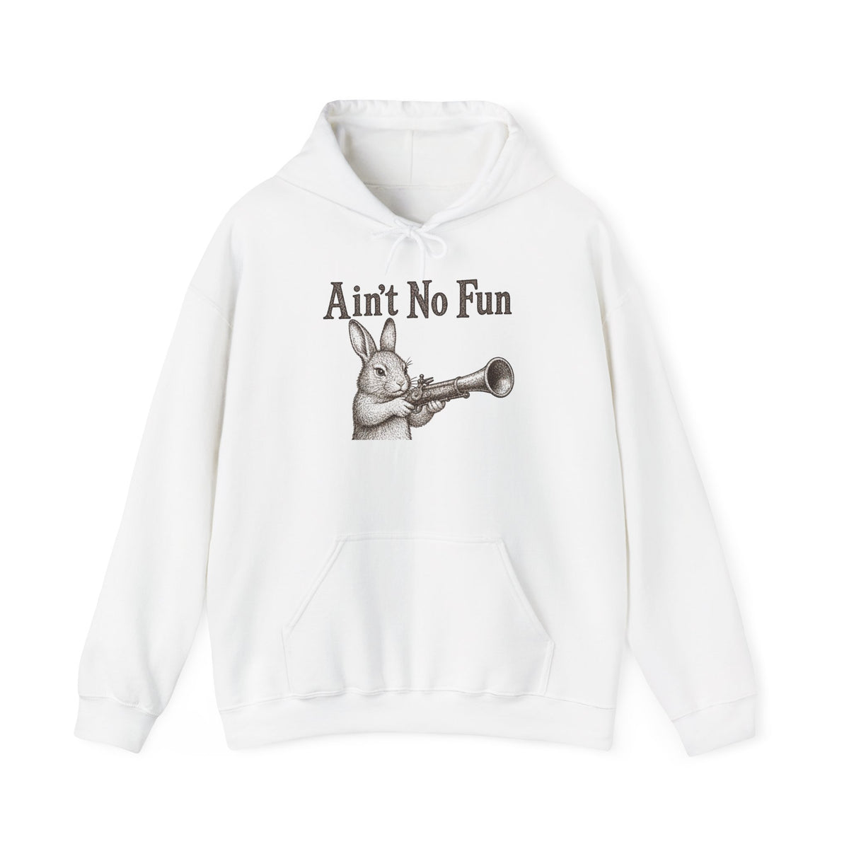 Ain't No Fun Rabbit Hoodie – Funny Vintage Animal Graphic Hoodie