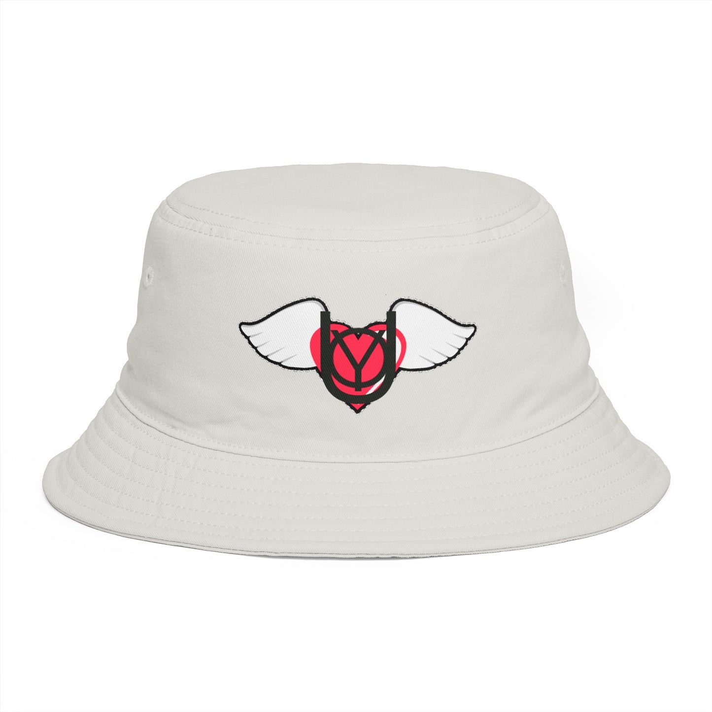 Embrace You Logo Bucket Hat — Cute Retro Winged Heart Sun Hat