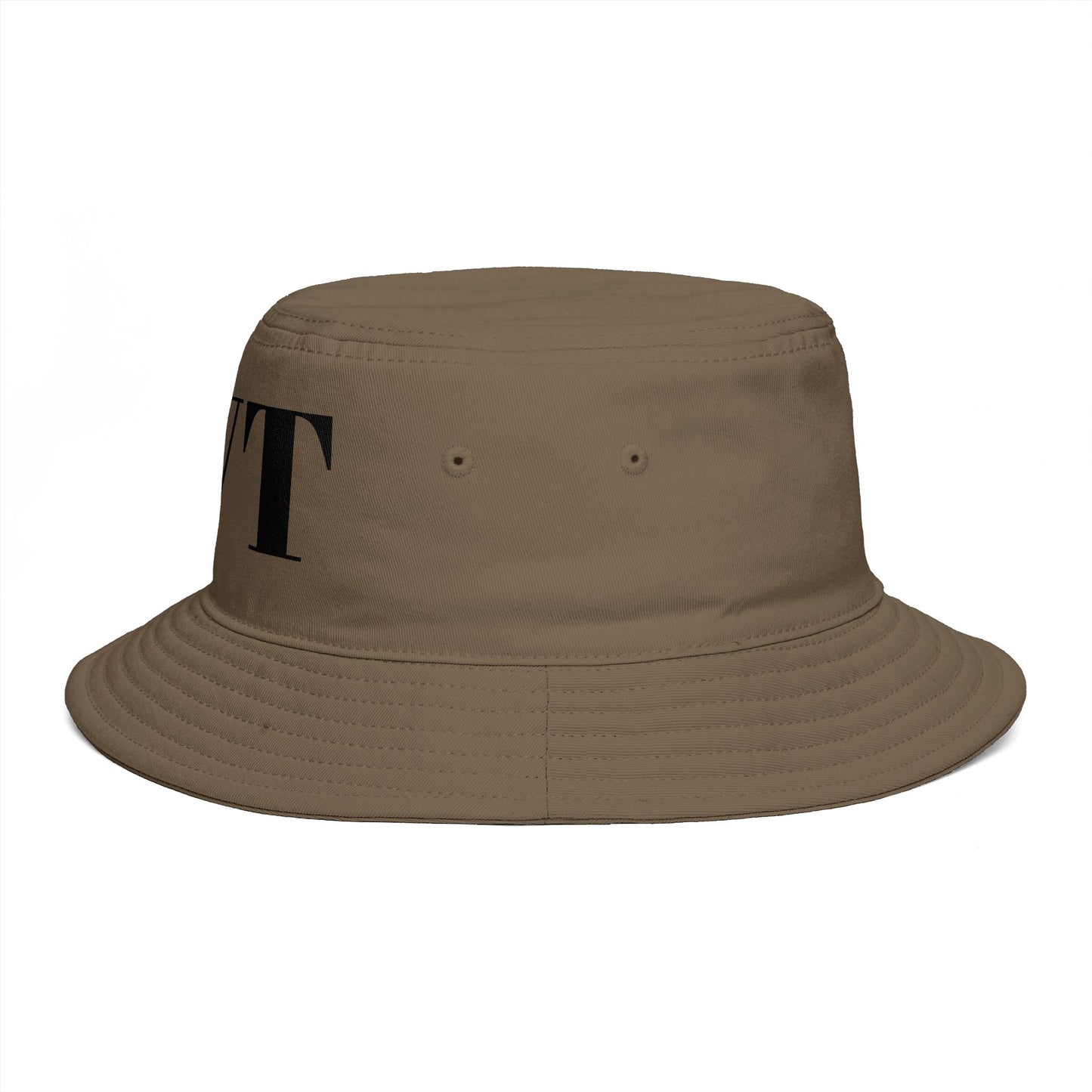 BVT Monogram Bucket Hat — Brown Casual Streetwear Sun Hat