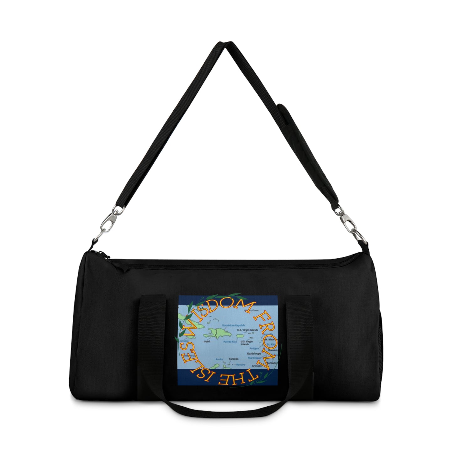 Travel Duffel Bag — 'Wisdom from the Isles Map Black