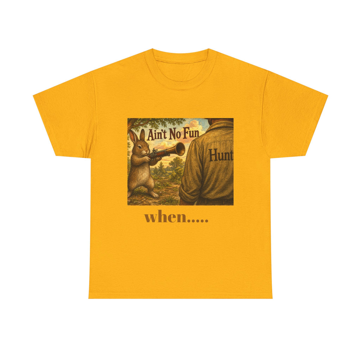 Vintage Bunny Graphic Wisdom Tee — "Ain't No Fun When..."