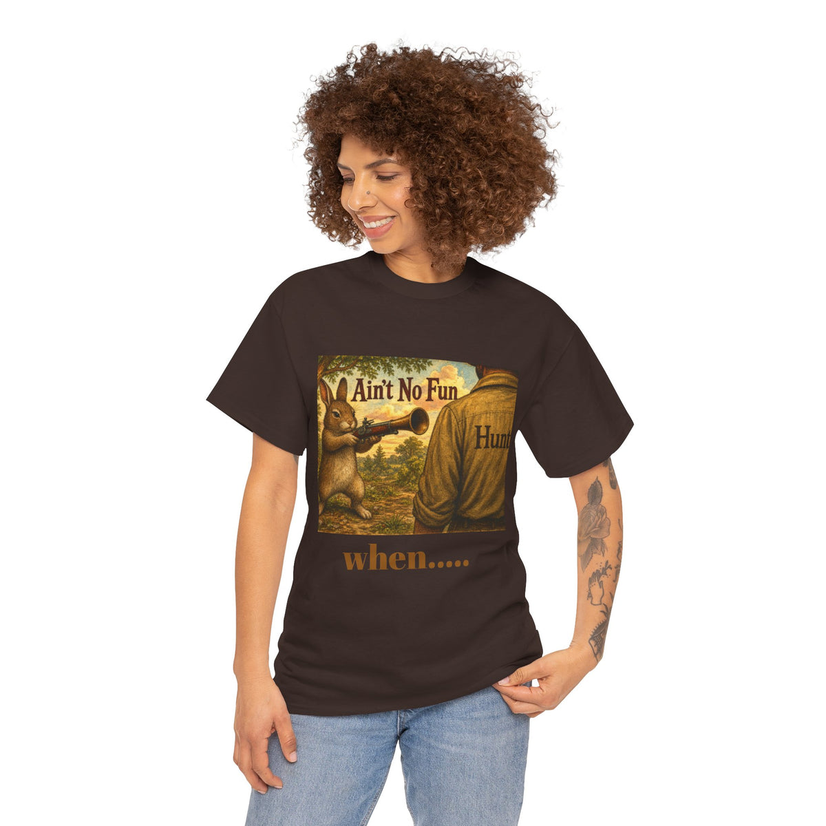 Vintage Bunny Graphic Wisdom Tee — "Ain't No Fun When..."