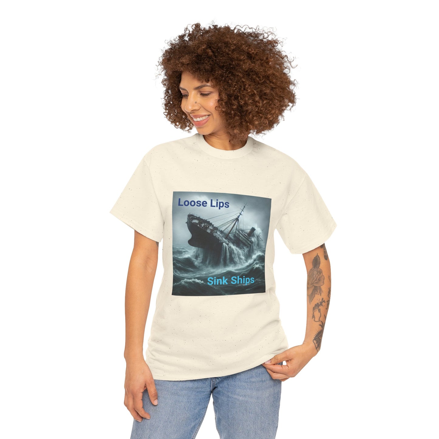 Loose Lips Sink Ships T‑Shirt — Nautical Vintage Shipwreck Tee